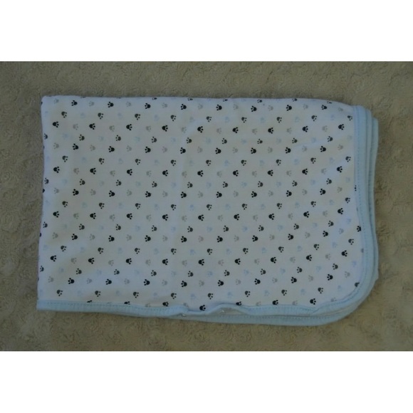 Rene Rofe | Bedding | Rene Rofe Paw Prints Baby Blanket Blue Black ...